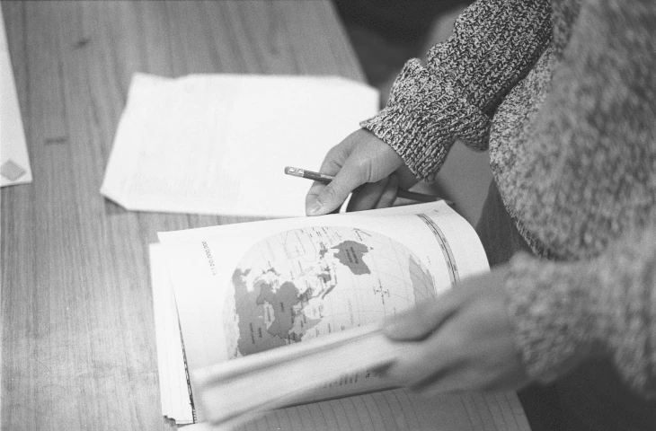 Hands on a book