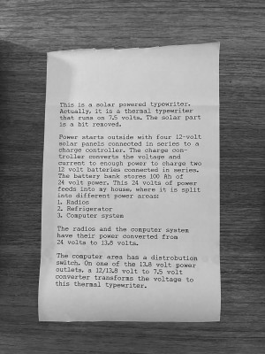 Thermal Paper with Typewritten Content