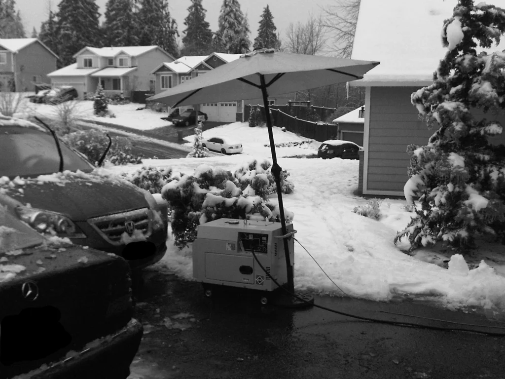 Generator in Use After An Ice Storm